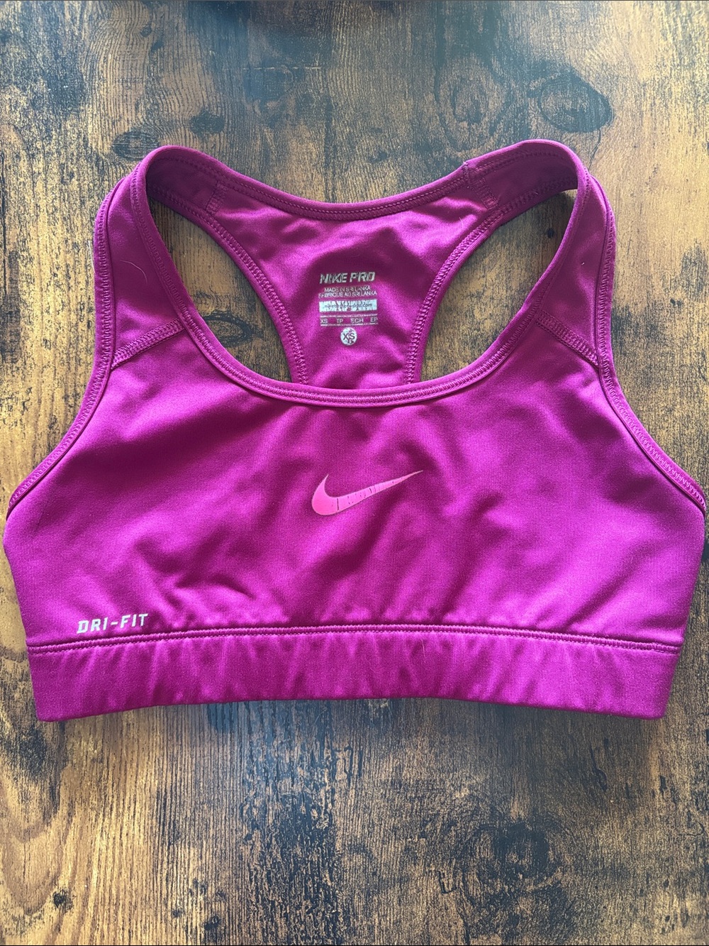 Nike Pro Pink Print Racerback Sports Bra XS